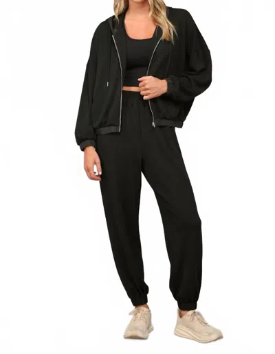 Fate By Lfd Sunday Morning Modal Jacket & Joggers Set In Black
