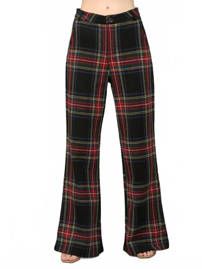 Fate By Lfd Tartan Plaid Pants In Black Multi