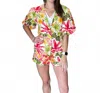 Fate By Lfd Tropical Print Linen Short Sleeve Blazer In Multi In Multi