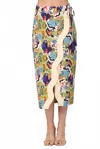 Fate By Lfd Wave Color Contrast Wrap Midi Skirt In Multi In Multi