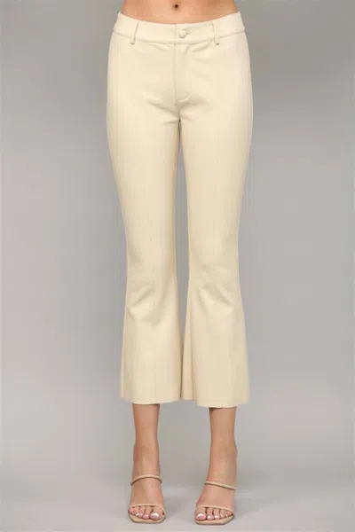 Fate By Lfd Women's Faux Leather Flare Pant In Ecru In Beige