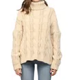 Fate Cable Knit Turtleneck In Beige In Beige