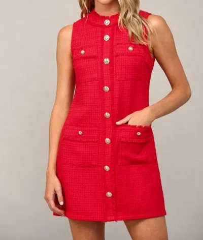 Fate Charlotte Tweed Dress In Red