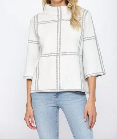 Fate Checker Sweater In White/grey In Multi
