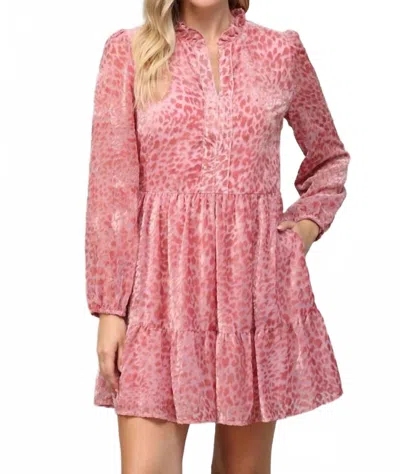 Fate Cleo Burnout Leopard Dress In Mauve In Pink
