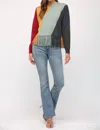 Fate Colorblock Fringe Sweater In Multi In Multi