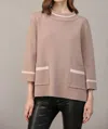 Fate Contrast Lurex Yarn Sweater In Cocoa Blush In Multi