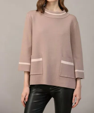 Fate Contrast Lurex Yarn Sweater In Cocoa Blush In Brown