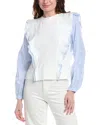 Fate Contrast Poplin Top In White