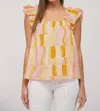 Fate Cotton Voile Shirt In Orange/lavender In Multi