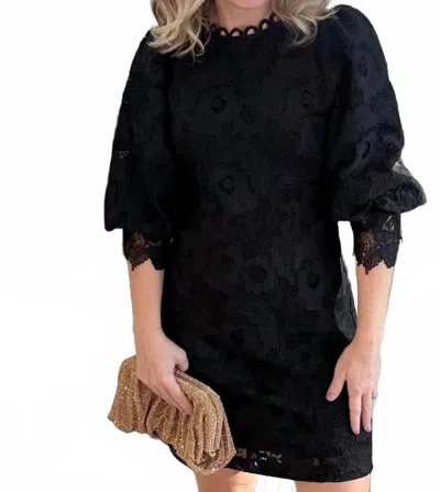 Fate Crochet Mini Dress In Black