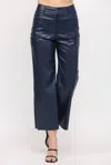 Fate Cropped Faux Leather Pants In Midnight