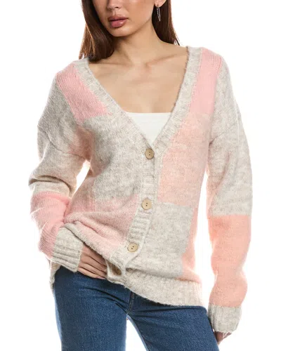 Fate Cube Colorblocked Wool-blend Cardigan In White