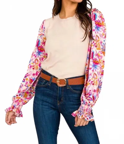 Fate Current Status Sweater In Taupe/pink In Multi