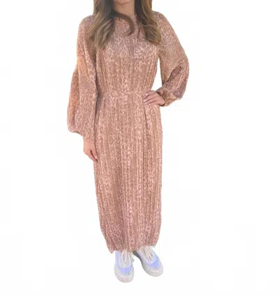 Fate Damarion Chiffon Dress In Blush Multi In Orange