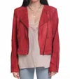 Fate Delilah Suede Jacket In Rust In Red