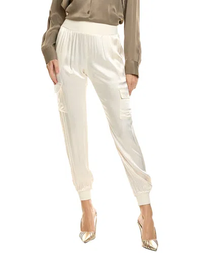 Fate Denim Satin Jogger In White
