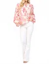 Fate Denise Floral Tassel Tie Blouse In Pink Multi In Pink