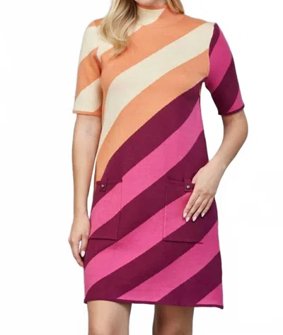 Fate Diagonal Stripe Dress In Multi
