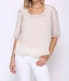 Fate Dotted Chiffon Blouse In Blush In Gold