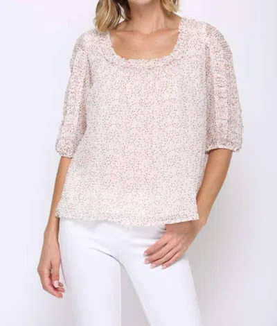 Fate Dotted Chiffon Blouse In Blush In Gold