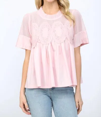 Fate Eliza Babydoll-style Top In Pink