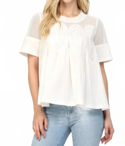 Fate Eliza Babydoll-style Top In White