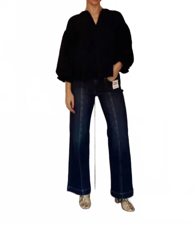 Fate Ella Puff Sleeves Top In Black