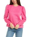 FATE FATE EMBOSSED PUFF SLEEVE TOP