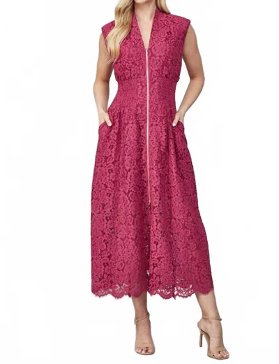 Fate Evie Lace Dress In Merlot In Red