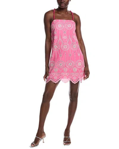 Fate Eyelet Mini Dress In Pink