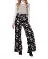 Fate Farrah Wide Leg Pants In Black Floral In Black