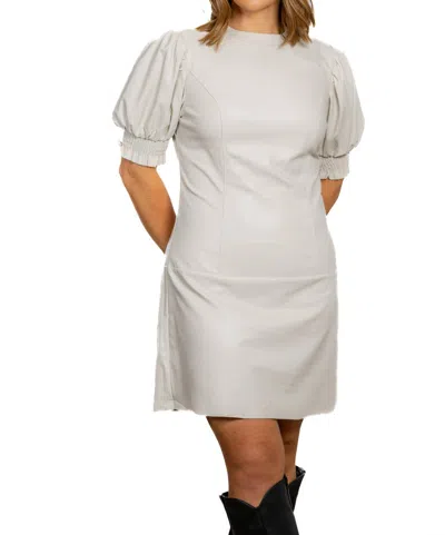 Fate Faux Leather Dress In Cream