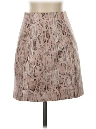 Pre-owned Fate Faux Leather Skirt In Tan