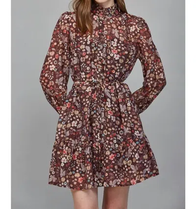 Fate Felicity Floral Dress In Multi In Brown