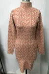 FATE FINAL TOUCH SWEATER DRESS IN BROWN