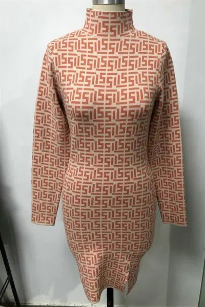 Fate Final Touch Sweater Dress In Brown In Orange