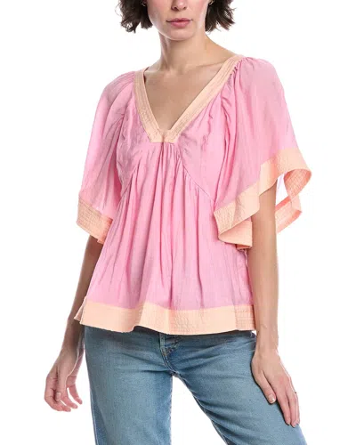 Fate Flare Sleeve Top In Pink