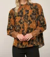 FATE FLORAL HIGH NECK BLOUSE IN MULTI