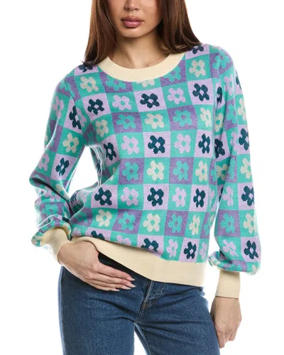 Fate Floral Jacquard Wool-blend Sweater In White