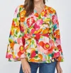 Fate Floral Print Tie Kimono In Ivory Multi In Multi