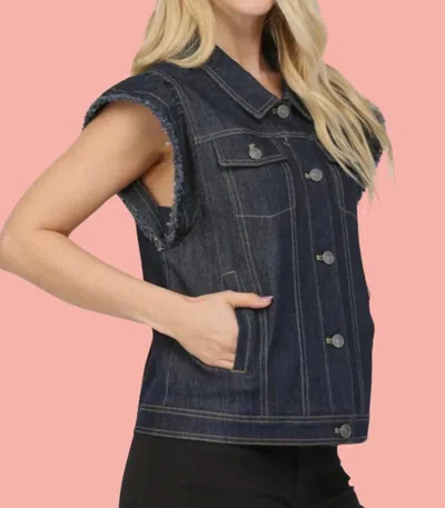 Fate Flutter Sleeve Denim Jacket In Indigo