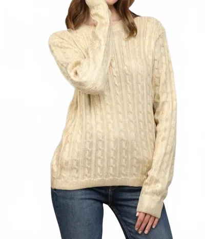 Fate Foil Cable Sweater In Beige In Neutral