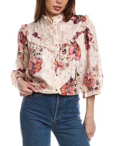 FATE FOILED PRINT JACQUARD BLOUSE