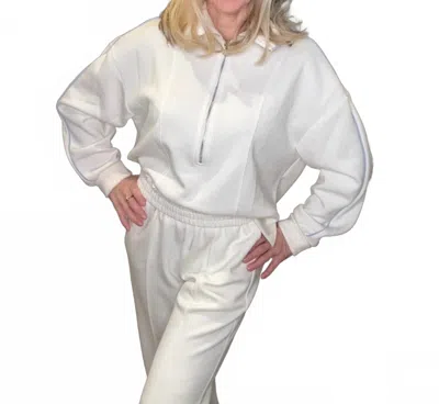 Fate + Fortune Mac And Me Quarter Zip Sweatshirt In White