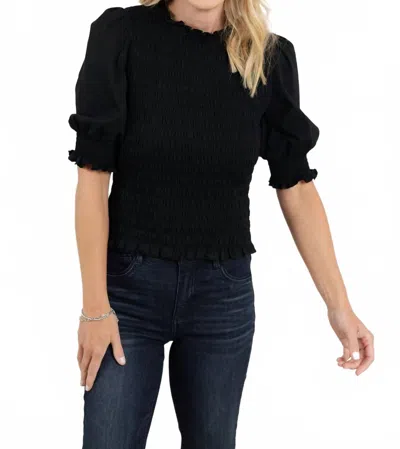 Fate + Fortune Mac And Me Smocked Top In Black