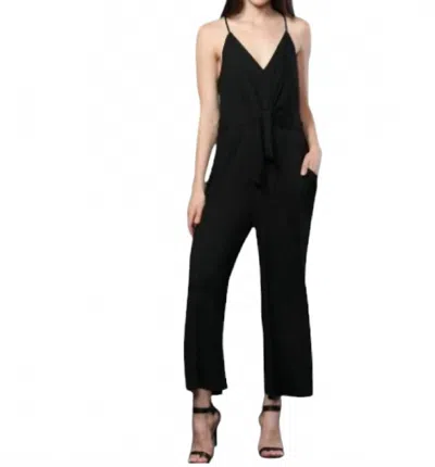 Fate Front Tie Layered Look Jumper In Black