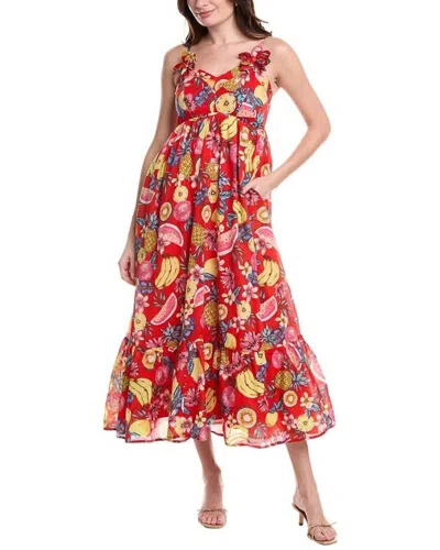 Fate Fruit Motif Maxi Dress In Red Multi