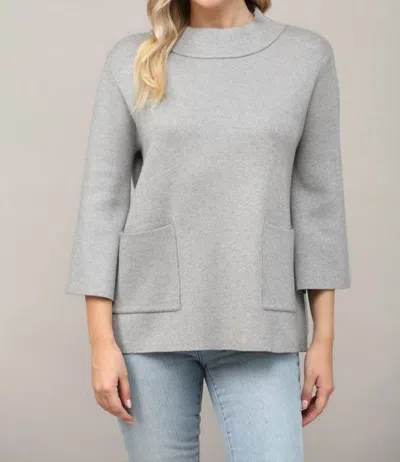 Fate Glitter Yarn Front Pocket Detail Sweater In Silver