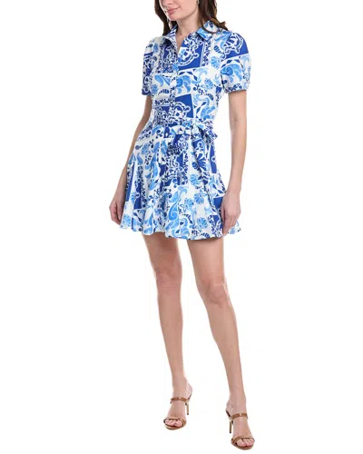 Fate Godet Hem Shirtdress In Blue
